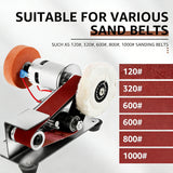 Pecham Mini Belt Sander, 15 Degree Electric Power Bench Belt Grinder, 7 Adjustable Speed Knife Sharpener Knife Polishing Kit for DIY Metal Woodworking Knife Making