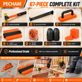 PECHAM 67PCS Laminate Flooring Tools, 7 in 1 Professional Flooring Installation Kit - Orange