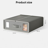 INSMART 8 Pack Bed Sheet Organizers and Storage with Window,Gray Linen Foldable Storage Boxes,Breathable & Stackable for Closet Bedding Blankets