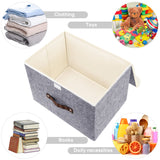 INSMART Collapsible Fabric Cube Storage Bin, 24L Storage Cubes with Lids,Gray,2 Pcs