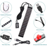 Pecham Multi-Color Car Interior Lights, 12.6 in LED Car Interior Lights Strip with App Control, Universal RGB Bluetooth Sound-Responsive Interior Lights for Cars, SUVs