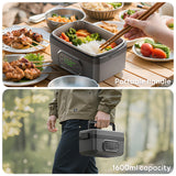 INSMART Cordless Electric Lunch Box,54 Oz(1600ml) Heated Lunch Box Powered with Scheduled Heating,24000mAh Battery,50W Fast Heating & 6-Temp Keep Warm, for Outdoor,Office,Car