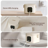 INSMART Cordless Electric Lunch Box,800ML Rechargeable Auto Heated Lunch Box with 8h Keep-Warm,14000mAh,30W Fast Heating,USB-C,for School,Office, Picnic, Car & Outdoor Use