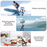INSMART 85" Phone Tripod, Anti-Shake Extendable Selfie Stick with Wireless Remote & Fill Light, Smartphone & GoPro Mount, Portable Cell Phone Stand for iPhone Android