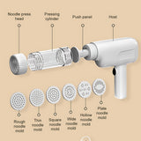 INSMART 6-in-1 Cordless Pasta Maker Machine – 20-Second Noodles,6 Molds,Rechargeable,Easy Clean,Kid-Safe,Homemade Ramen,Spaghetti,Sausage,Compact &Wireless for Kitchen,Camping