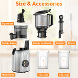 INSMART Cold Press Juicer,Juicer Machines with 5.4" Large Feed Chute,300w Slow Juicer Machines Fit Whole Vegetables and Fruits,Touchscreen Slow Masticating Juicer with 4 Mode(With Cleaning Function)