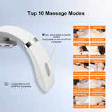 INSMART Neck Massager with Heat, Portable Electric Cordless Massager, 10 Modes & TENS Pulse, Auto-Adapt to Neck Curve, Timer Shut-Off for Stiffness Relief