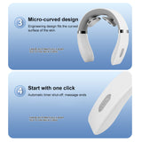 INSMART Neck Massager with Heat, Portable Electric Cordless Massager, 10 Modes & TENS Pulse, Auto-Adapt to Neck Curve, Timer Shut-Off for Stiffness Relief