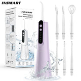 INSMART 270ML Cordless Water Flosser Dental Teeth Cleaner，Portable Oral Irrigator, Electric Flossing Cleaner(5 Mode& 6 Jet）