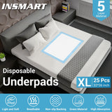 INSMART Disposable Underpads 32'' X 36'' , 25 Count Disposable Incontinence Bed Pads-Bed Pads for Incontinence Disposable-Waterproof Bed Pads-Incontinence Bed Pads(Upgrade Tape)