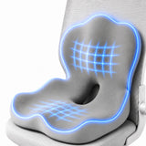 IBTORO Ergonomic Seat Cushion with Lumbar Support – 2-in-1 Memory Foam Chair Pad for Posture Support & Comfort, Non-Slip Design for Office, Car, Wheelchair – 11.81" W x 16.54" D x 17.72" H