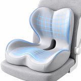 IBTORO Seat Cushion with Lumbar Support, Memory Foam Cushion with Non-Slip Pad for Office, Car, Home and Travel