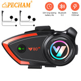 Pecham Bluetooth Helmet Speakers, Motorcycle Headphones With Mic, HiFi Sound Wireless Helmet Headset for Cycling, Riding, Camping