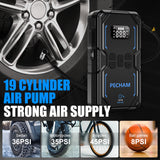 Pecham 3000A Car Jump Starter with Air Compressor, 150PSI Battery Jump Starter (for All Gas or up to 8.0L Diesel), 16000mAh Portable Car Battery Booster with LED Screen, 3 Modes Flashlight