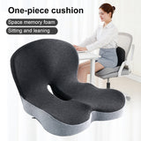 IBTORO Ergonomic Seat Cushion with Lumbar Support - Gel Memory Foam Pillow for Office Chair, Car & Wheelchair, Gray Two-Tone