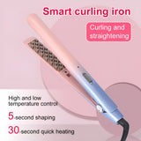 INSMART 2-in-1 Hair Straightener and Curler, Ceramic Flat Iron with Dual Ionic Technology for Shinier & Smoother Hair, 72H Long-Lasting Style, Adjustable Temperature