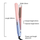INSMART 2-in-1 Hair Straightener and Curler, Ceramic Flat Iron with Dual Ionic Technology for Shinier & Smoother Hair, 72H Long-Lasting Style, Adjustable Temperature