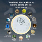 INSMART Smart Breathing Light White Noise Machine for Sleep - Portable Sound Therapy with 16 Natural Sounds, 38H Battery, Deep Sleep & Meditation Aid, Compact Travel Design