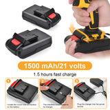 Pecham 24V Cordless Drill, 1500RPM Brushless Power Drill Set, 3/8"Keyless Chuck, 25+1 Position Electric Drill, 2 Variable Speed, Built-in LED, Power Drills for Drilling and Screwdriving