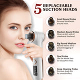 INSMART Electric Blackhead Remover - Pore Vacuum Cleaner with Heating Mode, 3 Suction Levels & 5 Attachments, Facial Comedone Extractor Kit for Deep Cleansing