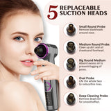 INSMART Electric Blackhead Remover - Pore Vacuum Cleaner with Heating Mode, 3 Suction Levels & 5 Attachments, Facial Comedone Extractor Kit for Deep Cleansing