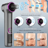 INSMART Electric Blackhead Remover - Pore Vacuum Cleaner with Heating Mode, 3 Suction Levels & 5 Attachments, Facial Comedone Extractor Kit for Deep Cleansing