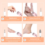INSMART Cordless Electric Nail Drill - Professional Manicure Pedicure Kit, Portable Nail File with 5 Speeds for Hand & Foot Care, Callus & Thick Nails Grinding Tool