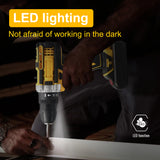 Pecham 24V Cordless Drill, 1500RPM Brushless Power Drill Set, 3/8"Keyless Chuck, 25+1 Position Electric Drill, 2 Variable Speed, Built-in LED, Power Drills for Drilling and Screwdriving